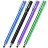 2 in 1 Universal Touch Screen Pen with 20 Extra Replaceable Soft Rubber Tips -4 Pcs