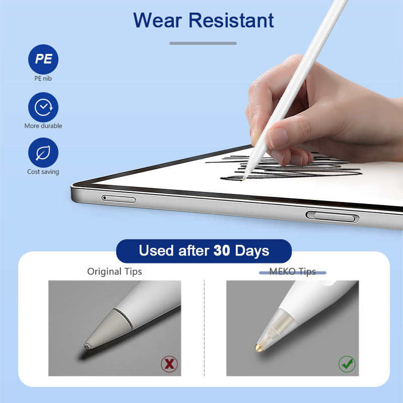 4 Pack Full Transparent Replacement Tips for Apple Pencil 1st/2nd  Generation/Logitech Crayon, Upgraded Wear-Resisting Pen Nibs for iPad Pro  Pencil
