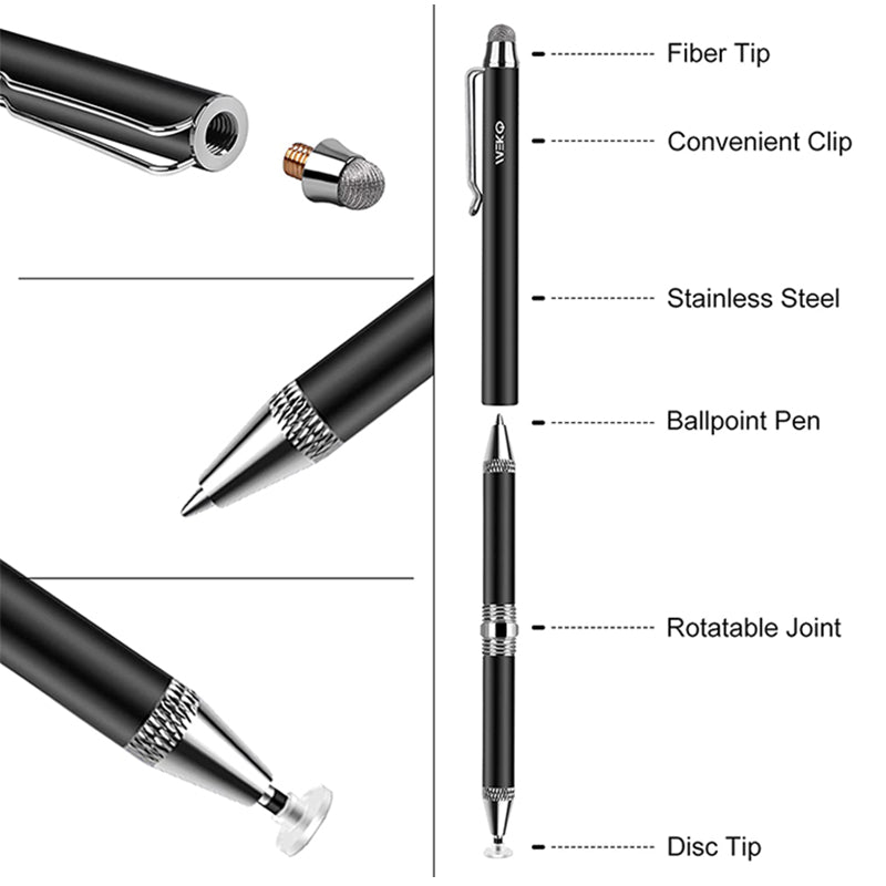 2 Pack MEKO 3-in-1 High Sensitivity Universal Stylus Pencil