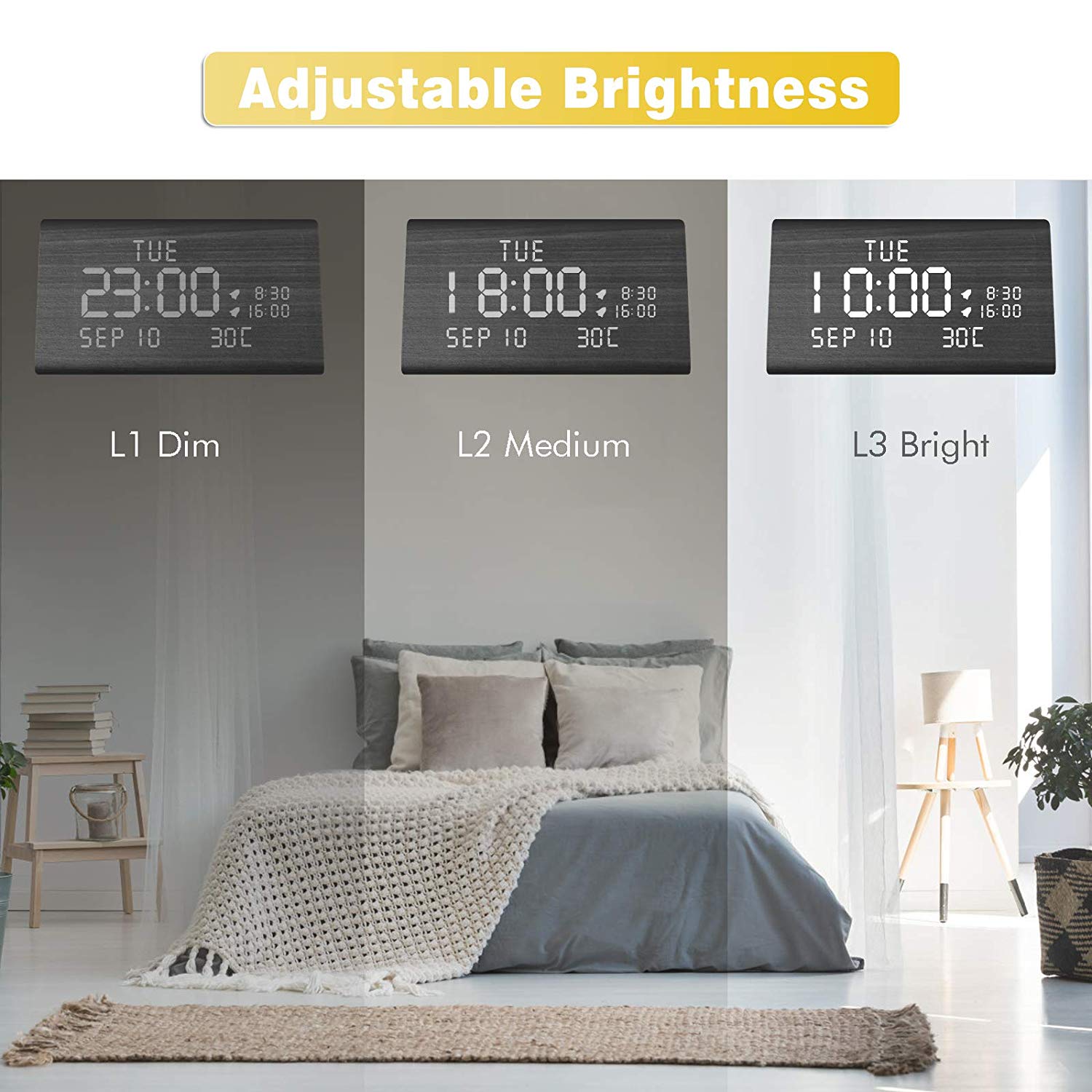 DUAL ALARM SETTINGS & SNOOZE FUNCTION