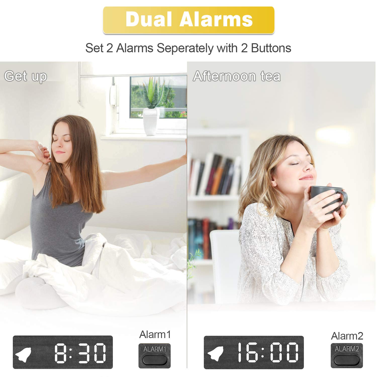STYLISH WOODEN DESIGN Alarm Clocks
