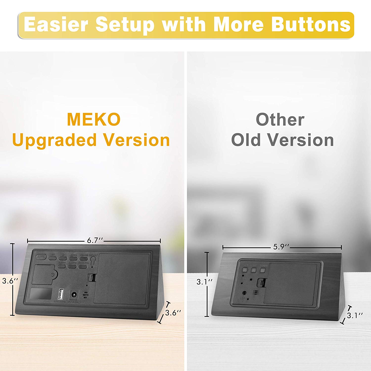 LARGER LED SCREEN Alarm Clocks